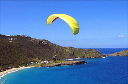 Flamand's beach from the sky in  St Barts, St Barths, St Barthelemy, French West Indies