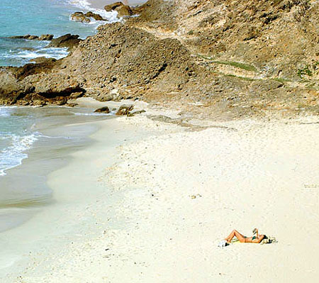 Saline beach in St Barts, St Barths, St Barthelemy